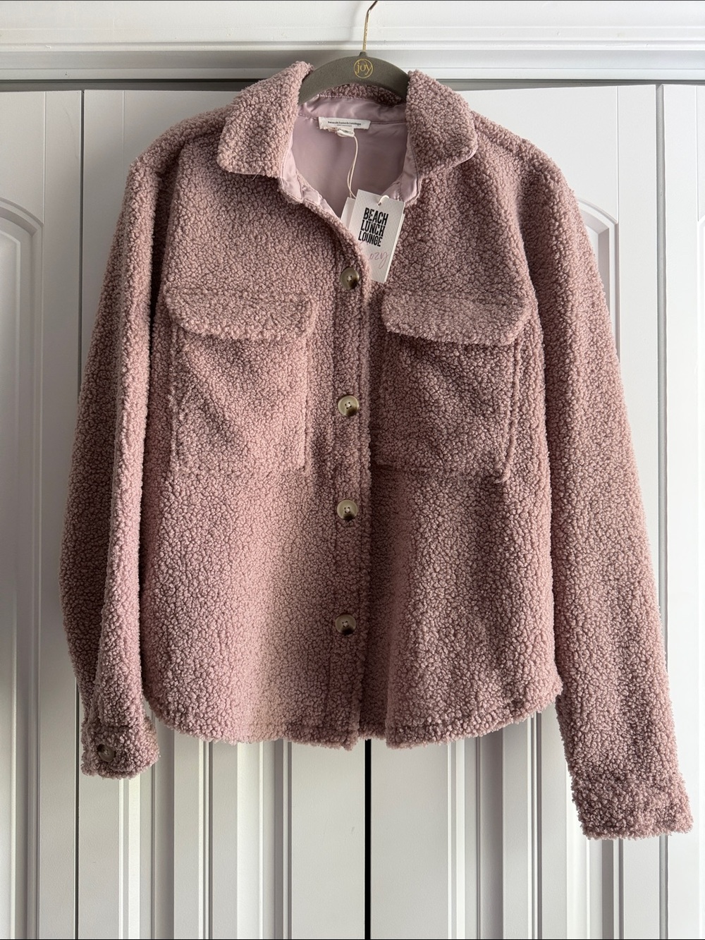 NWT BEACHLUNCHLOUNGE WOMENS SHERPA SHACKET JACKET COAT